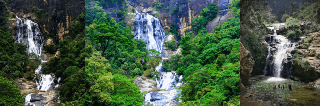 views of ravana falls in different angles